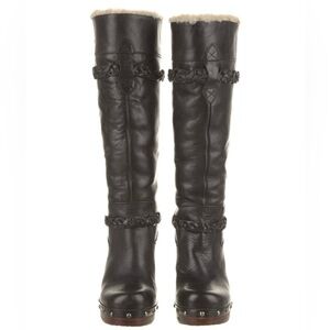 UGG Leather Mid-Calf Riding Boots